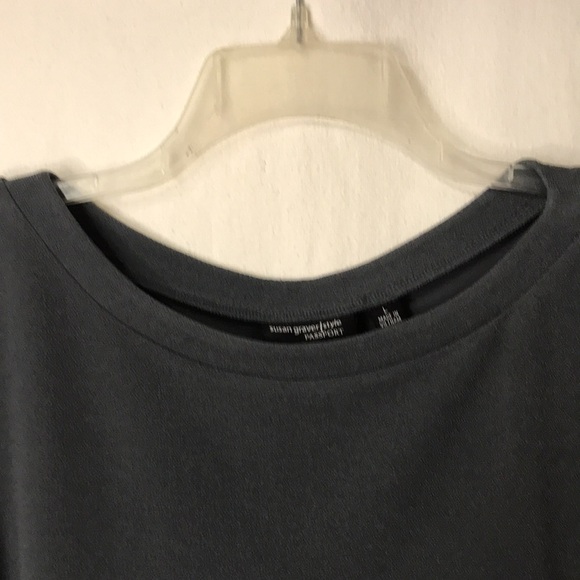 Susan Graver Women’s Tunic Top Gray Size L Asymmetric hem EUC - Picture 2 of 13